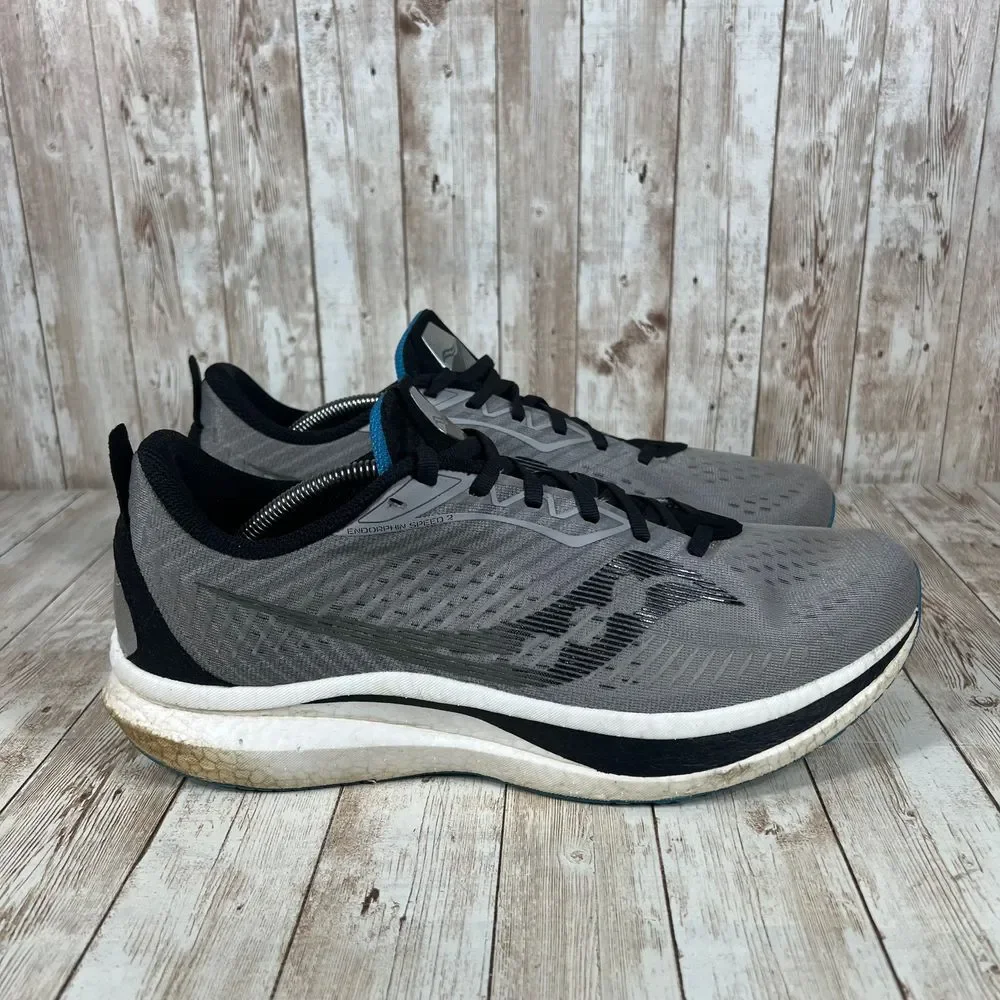 Saucony Performance Running Shoes Athletic Sneakers Gray Black Blue PWR‎ Run